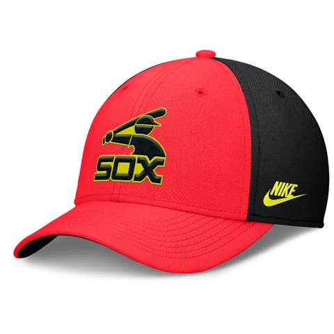 Men's Nike Crimson/Black Chicago White Sox Neon 90s Rise SwooshFlex Hat
