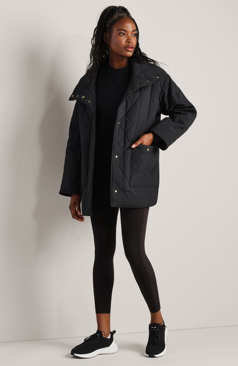 Rhone Monterey Water Repellent Quilted Jacket, Alternate, color, Pure Black