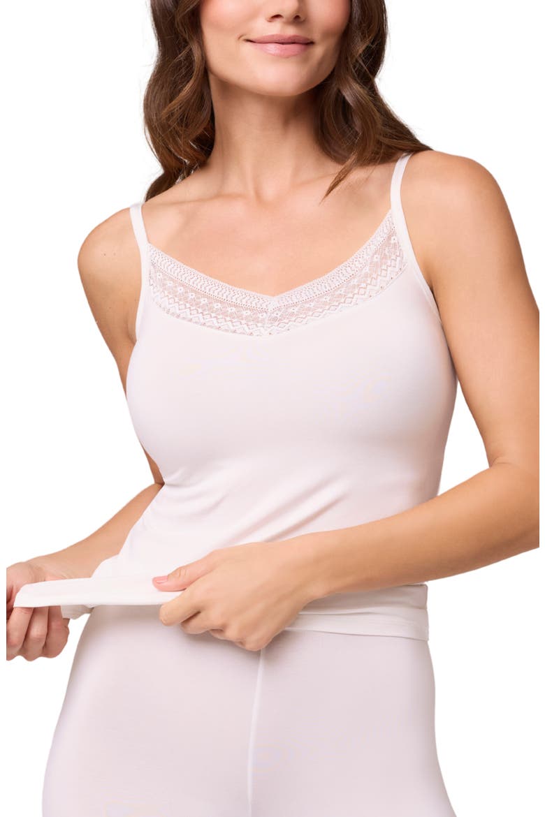 Bodybliss Lace Trim Camisole, Alternate, color, IVORY