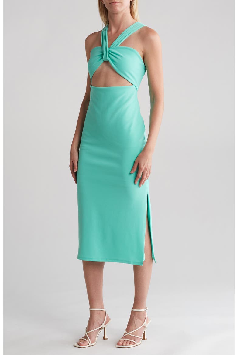 Doina Cutout Detail Sheath Midi Dress, Main, color, COCKATOO