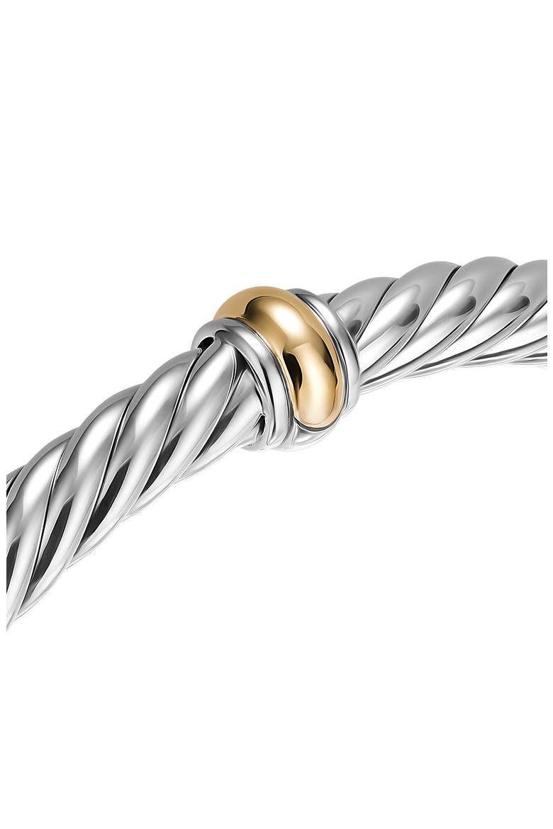 Cable Flex Center Station Bracelet in Sterling Silver with 14K Yellow Gold, 6mm, Alternate, color, SILVER