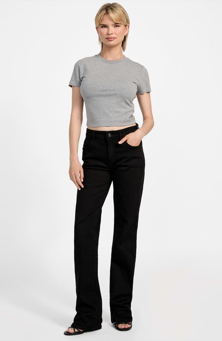 GUESS Basic Crop Mini Logo T-Shirt, Alternate, color, Marble Heather