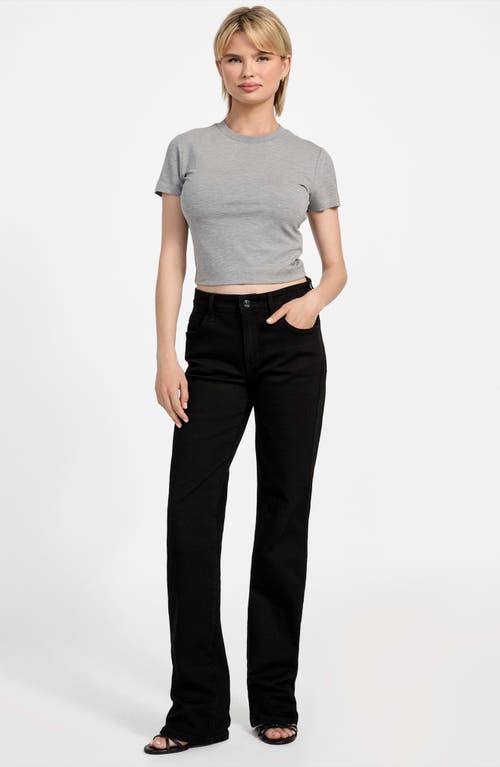 Guess Basic Crop Mini Logo T-shirt In Gray