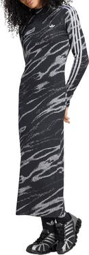 adidas Originals 3-Stripes Mock Neck Maxi Dress