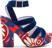 La DoubleJ Medal Wedge Moonflower Navy