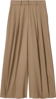 AllSaints Poppy Stretch Wool Blend Wide Leg Trousers