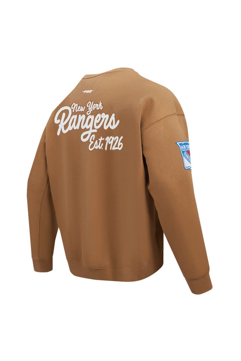 Men's Pro Standard  Brown New York Rangers Paint the City Pullover Sweatshirt, Alternate, color, Brown