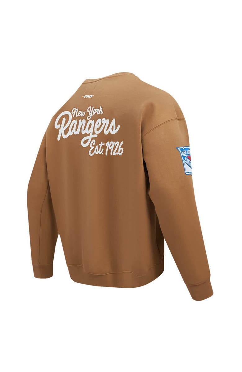 PRO STANDARD Men's Pro Standard Brown New York Rangers Paint the City Pullover Sweatshirt, Alternate, color, Brown