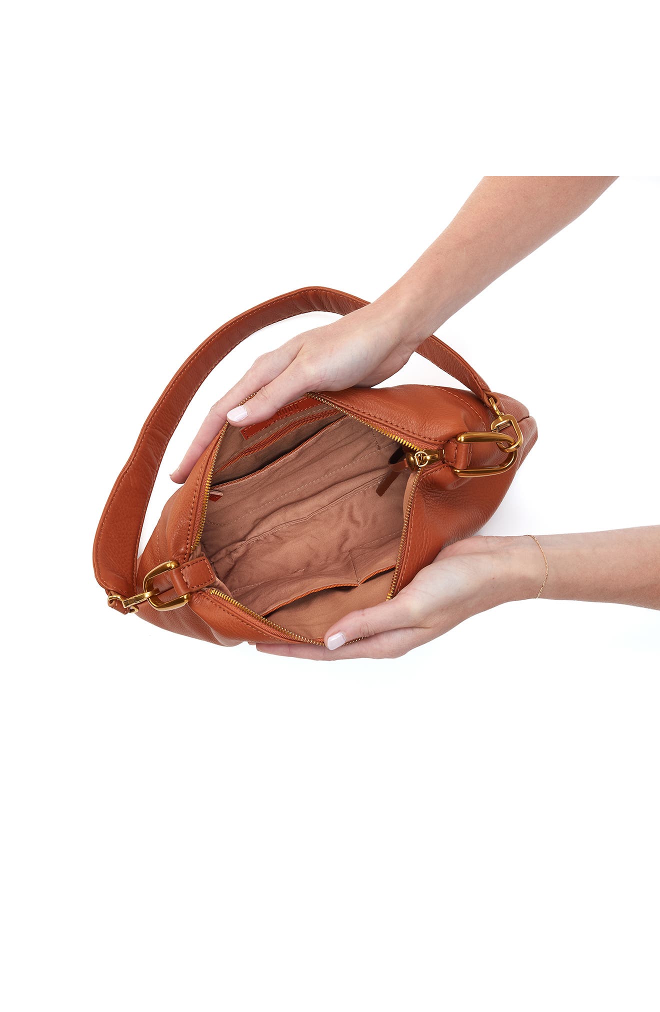 HOBO Vance Leather Crossbody Bag, Alternate, color, Warm Honey