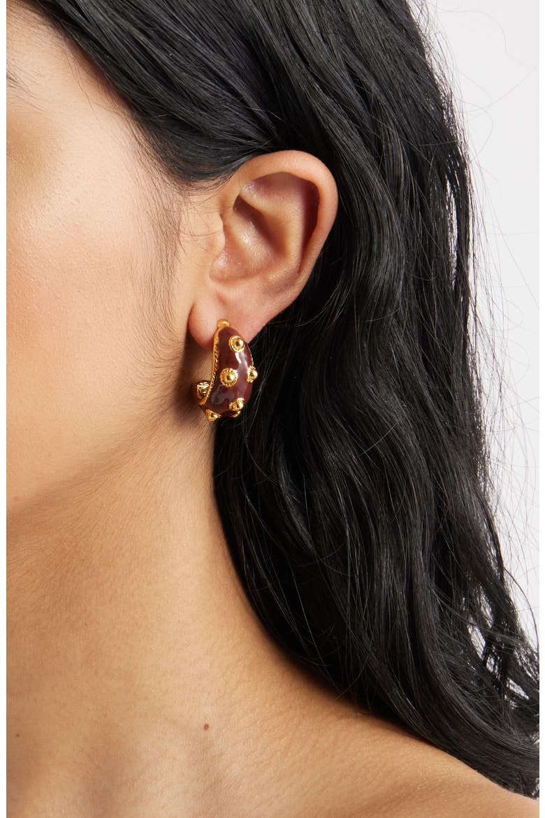 Espresso Hoop Earrings, Alternate, color, GOLD