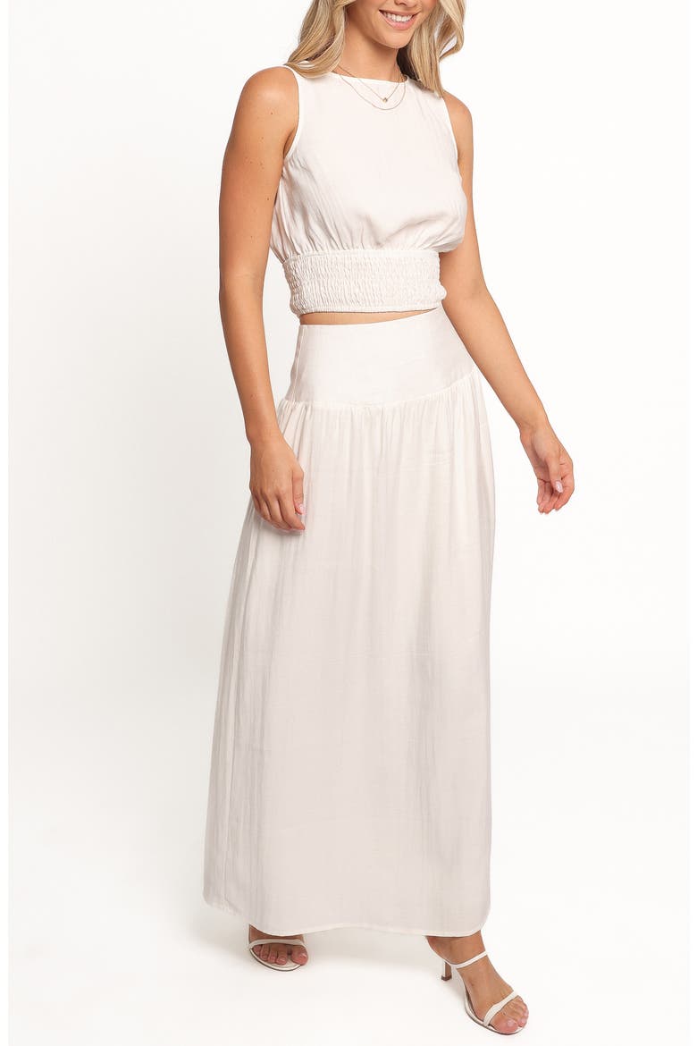 Kerri Crop Top & Maxi Skirt Set, Alternate, color, WHITE