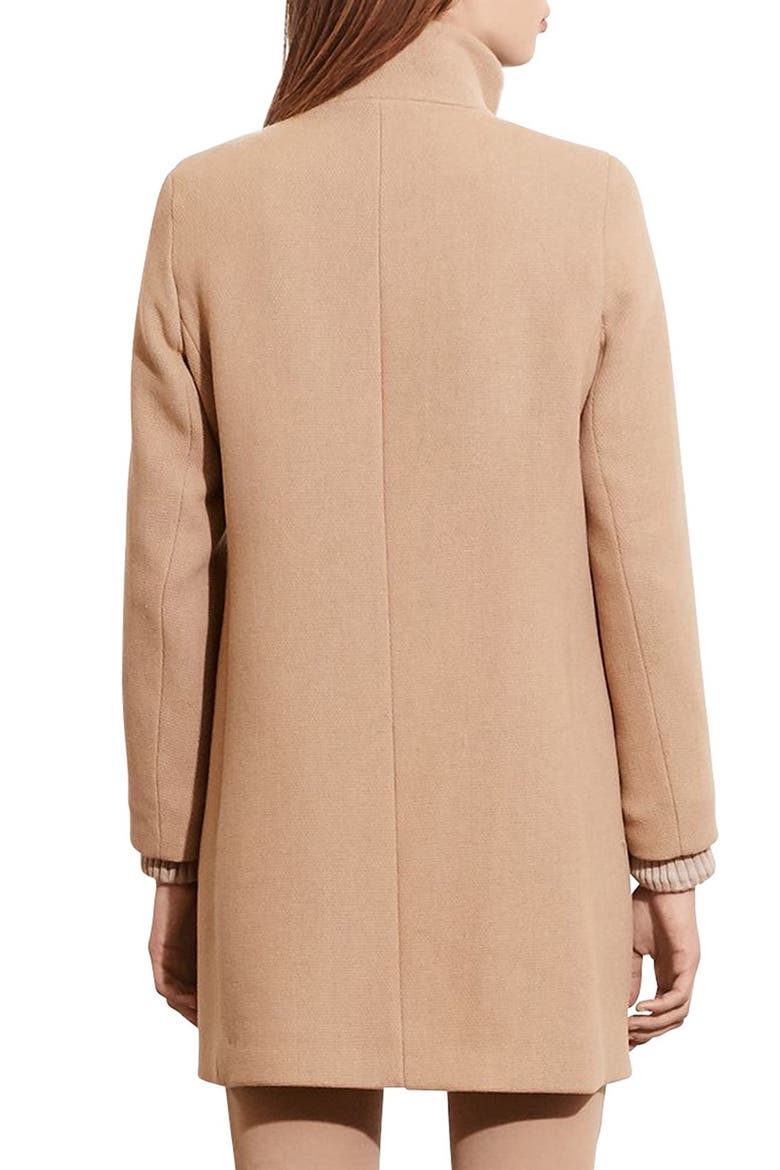 Funnel Neck Wool Coat, Alternate, color, CAMEL