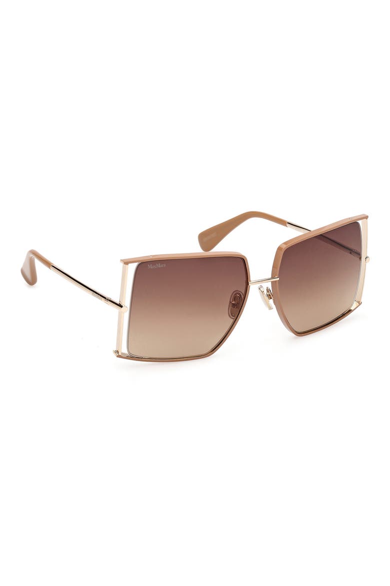 68mm Gradient Oversize Rectangular Sunglasses, Alternate, color, GOLD/ CAMEL BROWN / GRAD BROWN