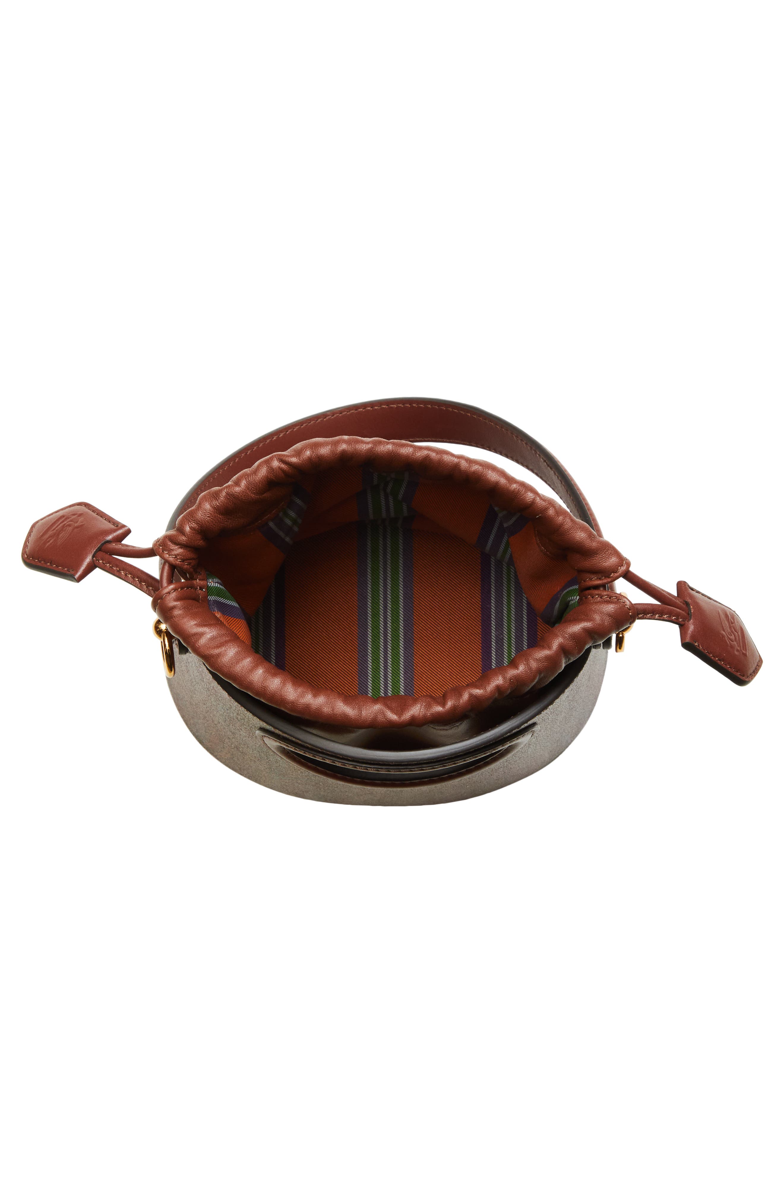 Etro Small Saturno Paisley Bucket Bag, Alternate, color, M0019 Brown