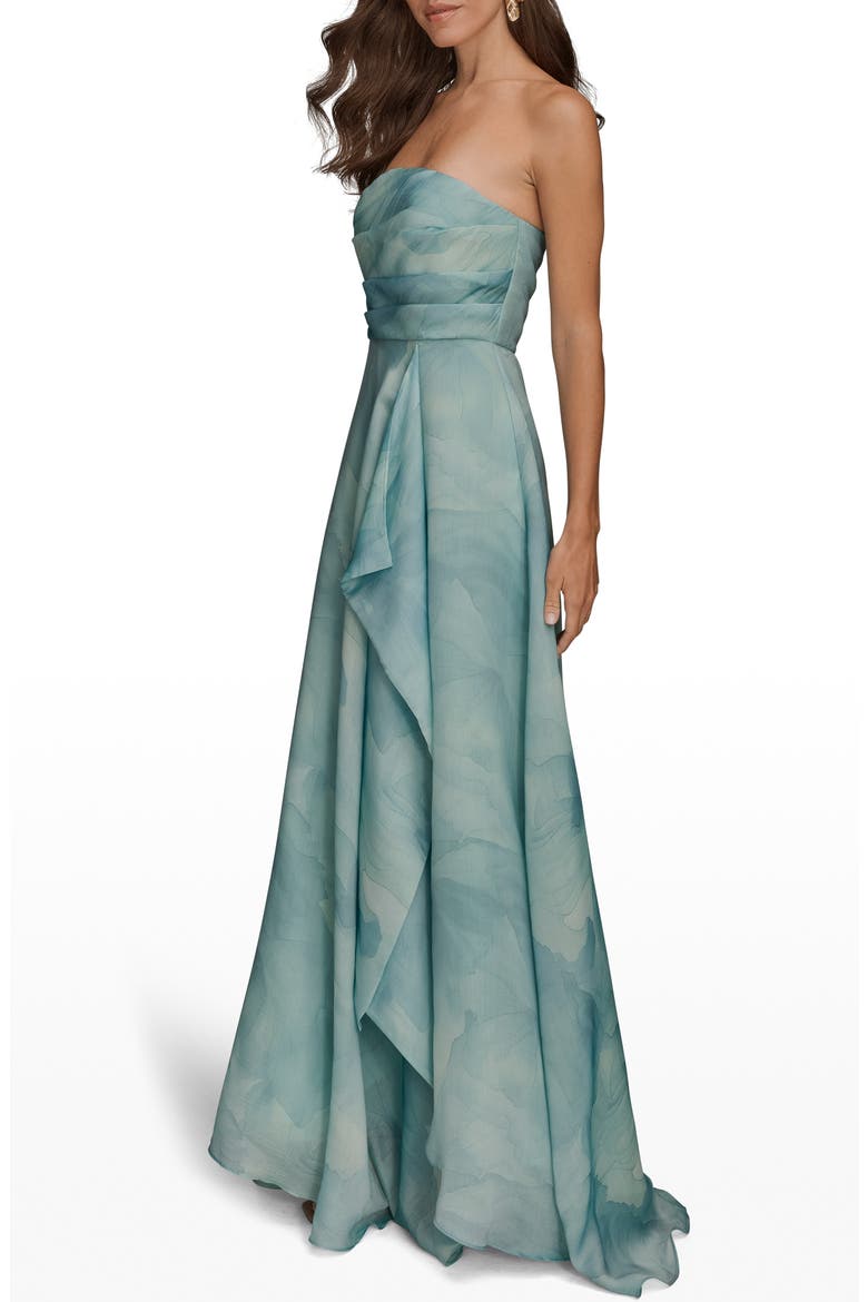Abstract Floral Strapless Gown, Alternate, color, SEA MIST MULTI