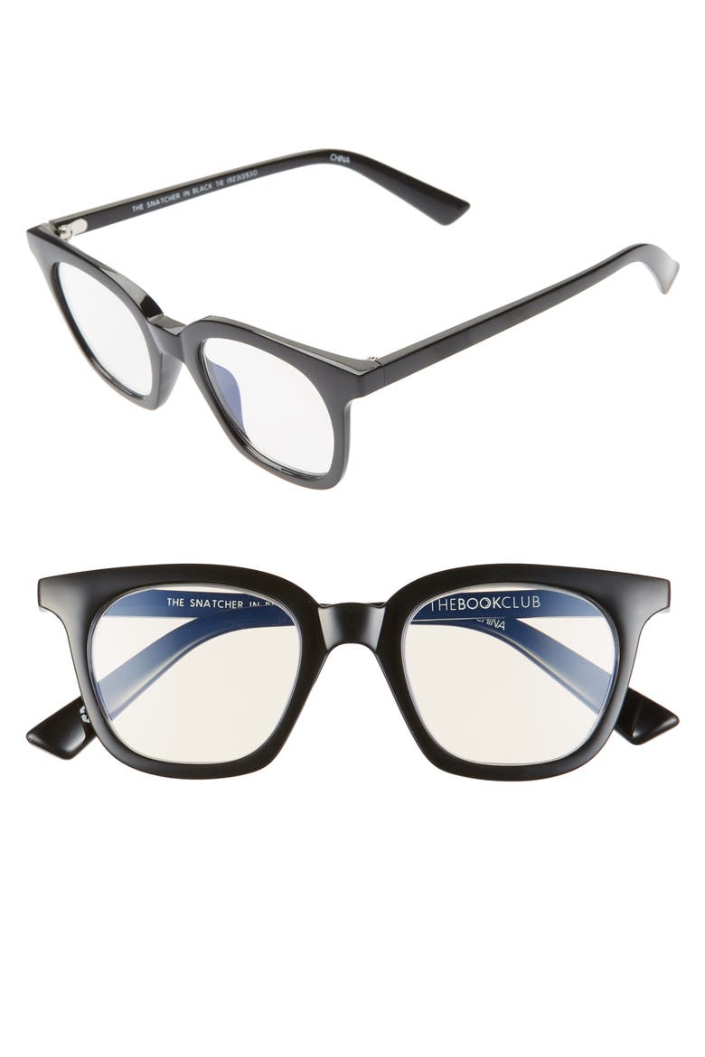The Snatcher In Black Tie 47mm Reading Glasses, Alternate, color, BLACK MARKER
