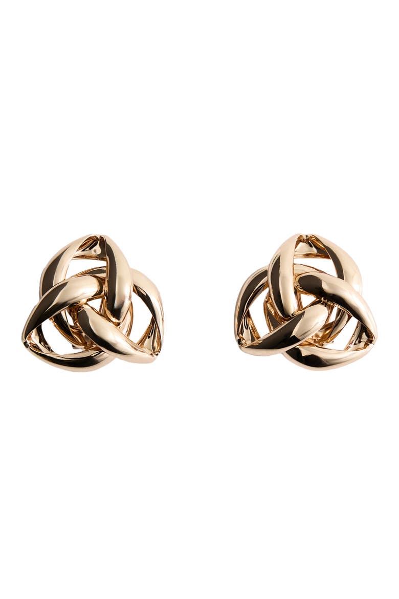 Intertwined Knot Earrings, Main, color, GOLD