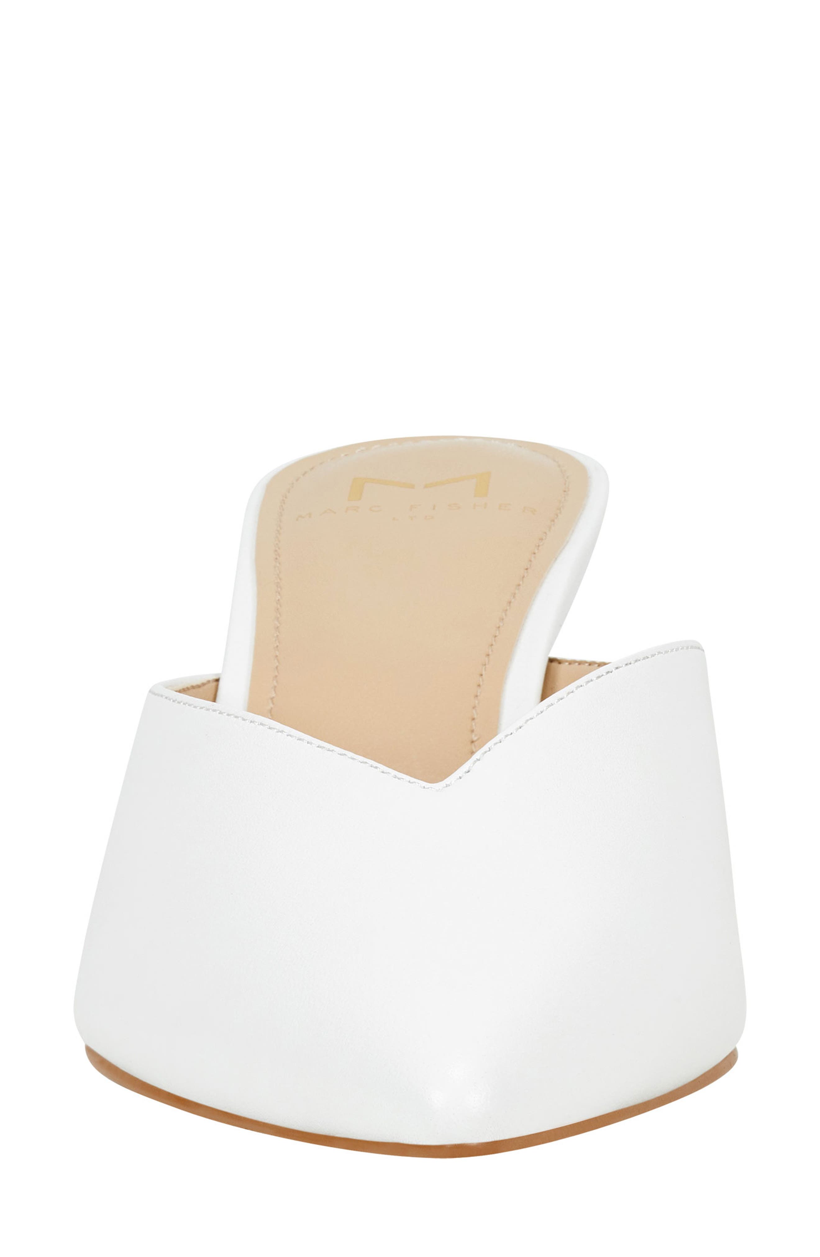 Bancy Pointed Toe Mule, Alternate, color, WHITE LEATHER
