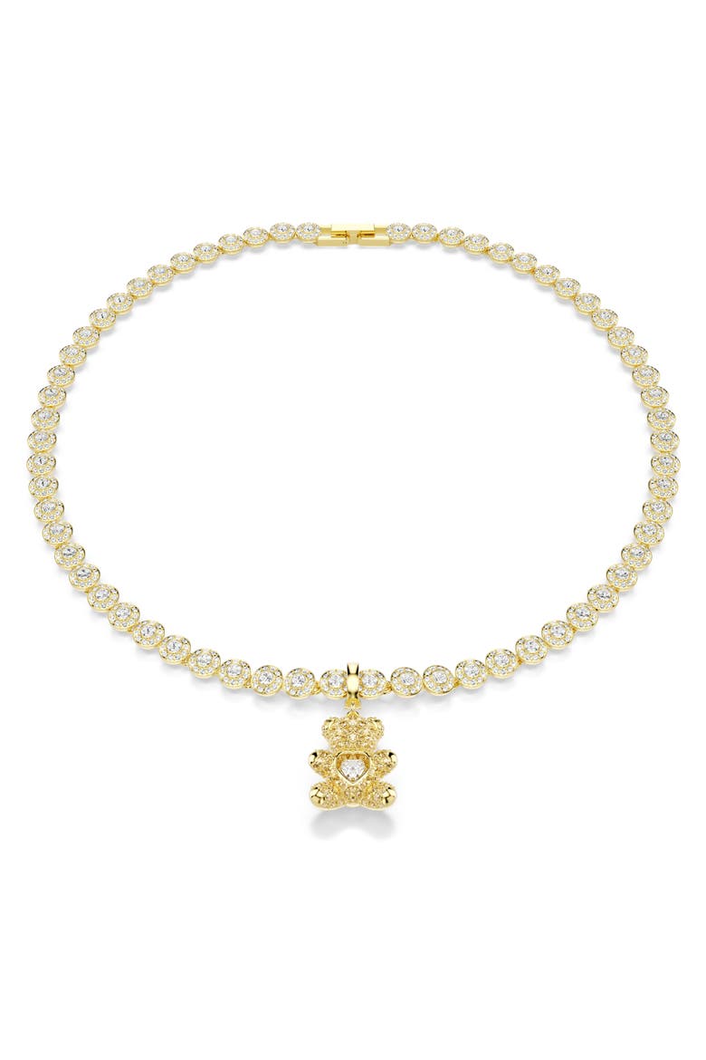 Idyllia Crystal Teddy Bear Charm, Alternate, color, GOLD