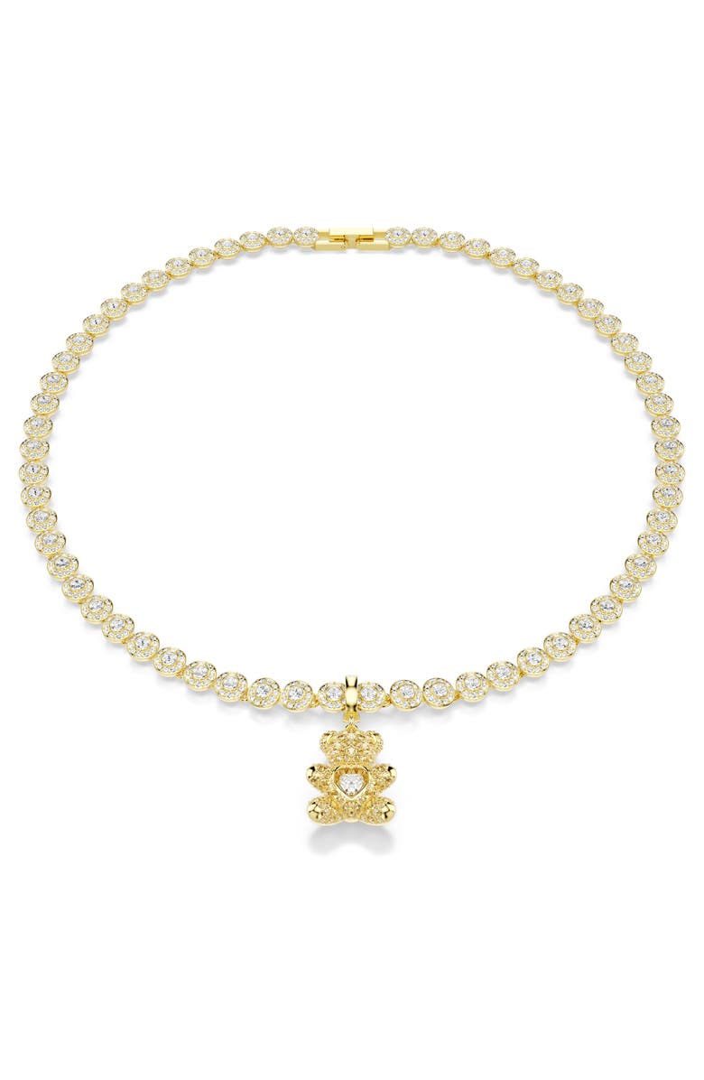 Swarovski Idyllia Crystal Teddy Bear Charm, Alternate, color, Gold