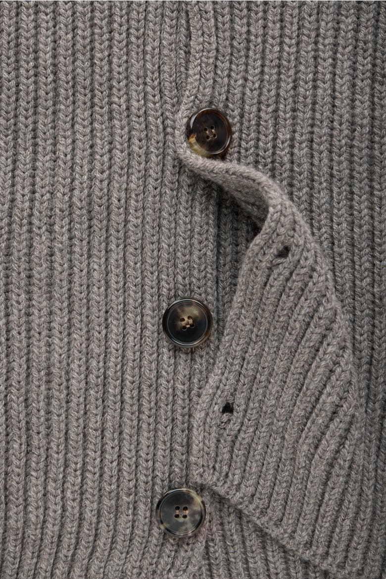 Wool Chunky Shawl Collar Cardigan, Alternate, color, Cocoa Powder