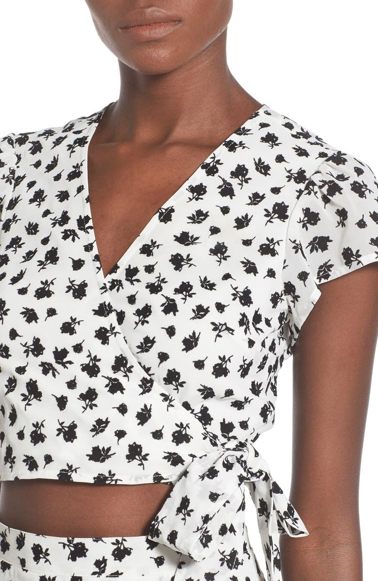 Leith Wrap Front Crop Blouse, Alternate, color,