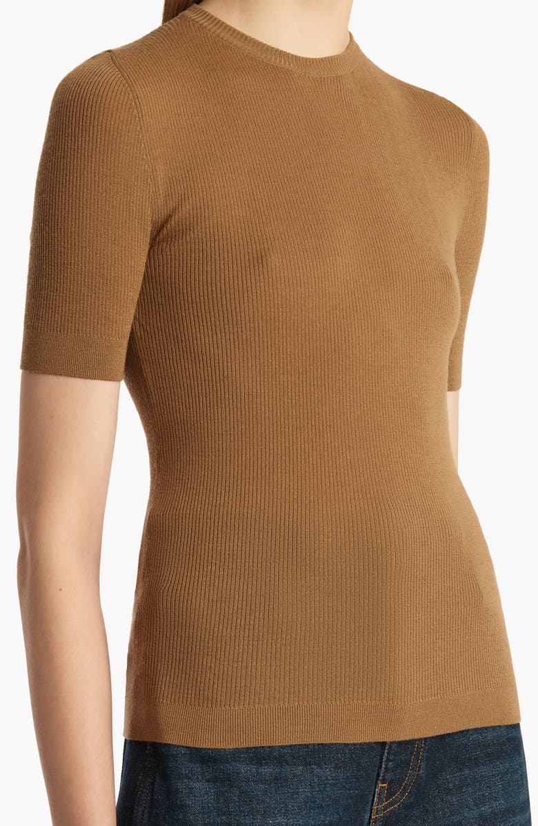Khaite Celina Merino Wool Blend Rib Sweater, Alternate, color, Maple