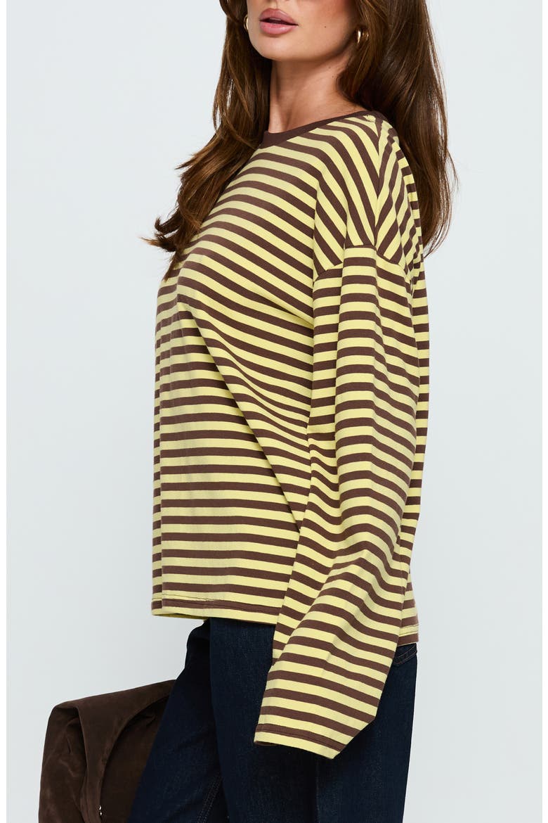 Settle Down Stripe Oversize T-Shirt, Alternate, color, BROWN