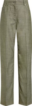 FERRAGAMO Straight Leg Virgin Wool & Silk Blend Pants