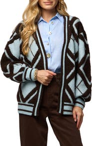 SAACHI Argyle Stripe Cardigan