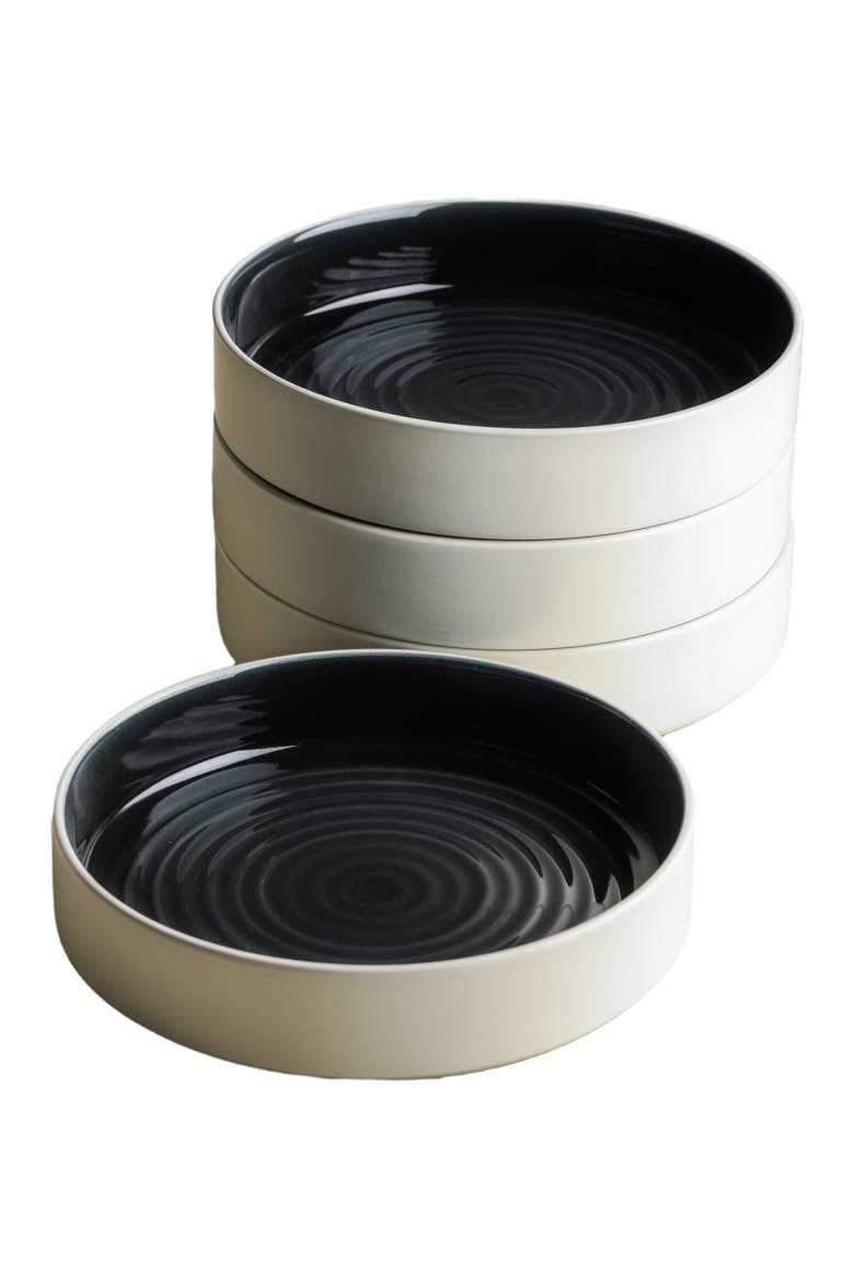 Elica Stoneware 12-Piece Dinnerware Set, Alternate, color, Black and Beige
