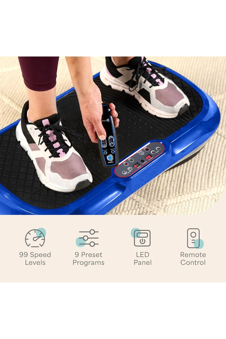 Waver Vibration Plate Exercise Machine Whole Body Vibrating Platform, Alternate, color, Blue
