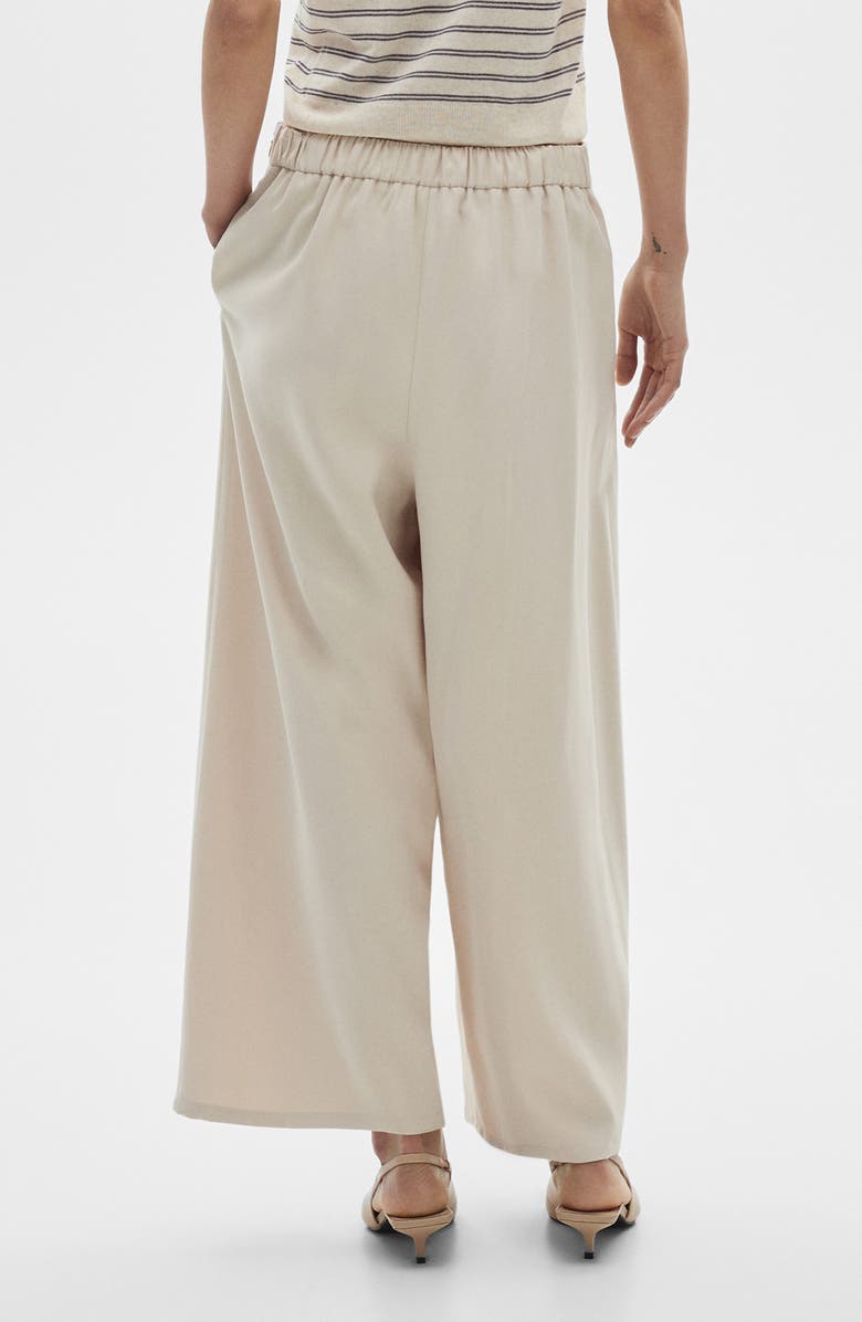 MANGO Pleat Front Wide Leg Palazzo Pants, Alternate, color, 