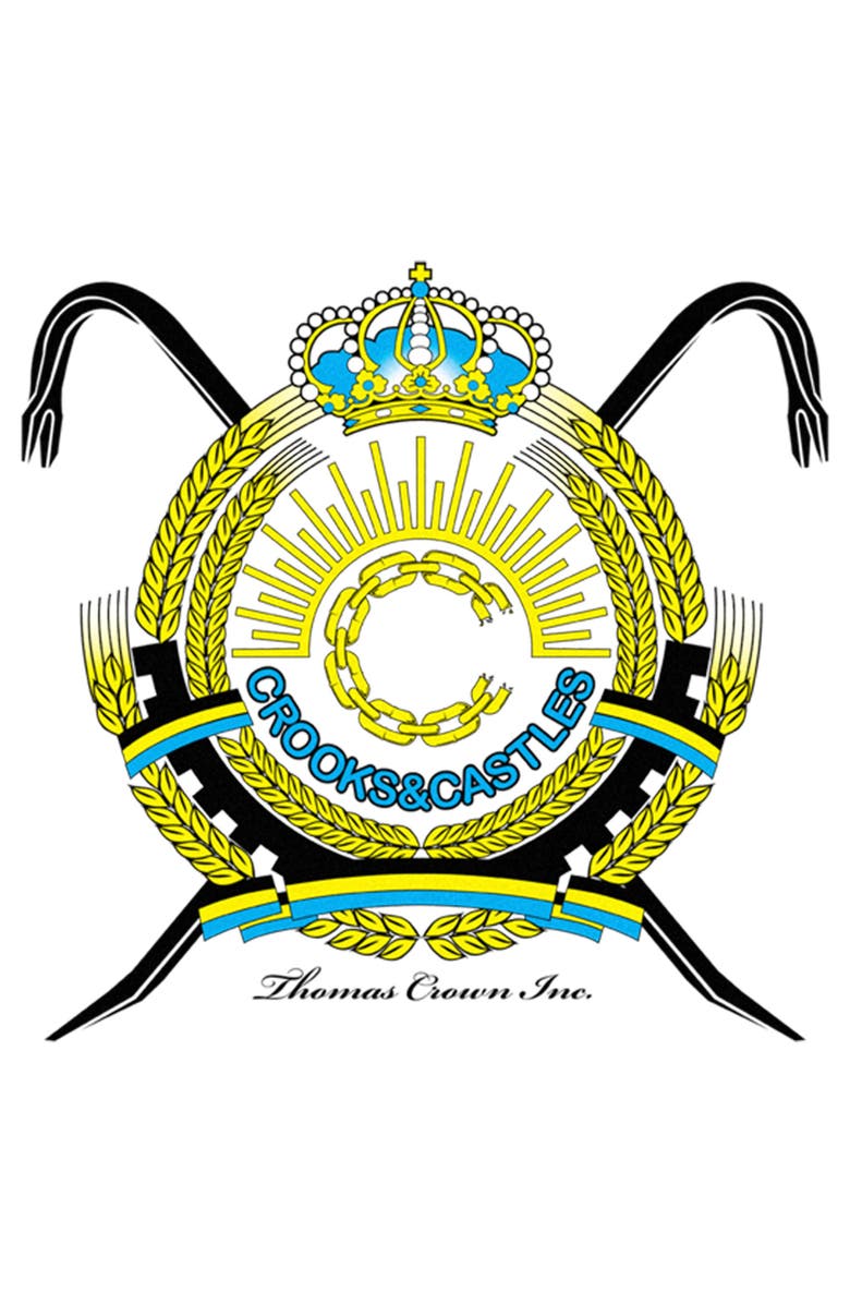 Crooks & Castles Men's Crooks & Castles Thomas Crown Inc. Coat of Arms Graphic T-Shirt, Alternate, color, White