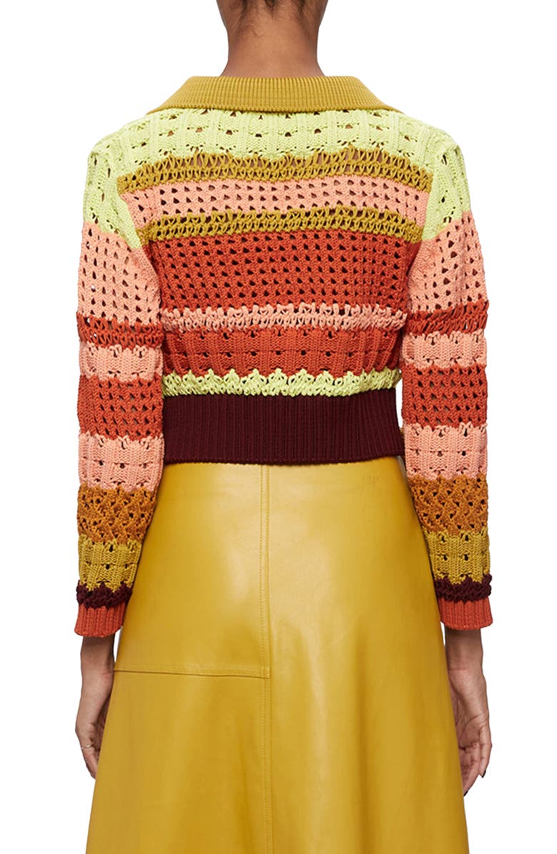 Simkhai Otis Mix Stitch Crochet Sweater, Alternate, color, Merlot Multi