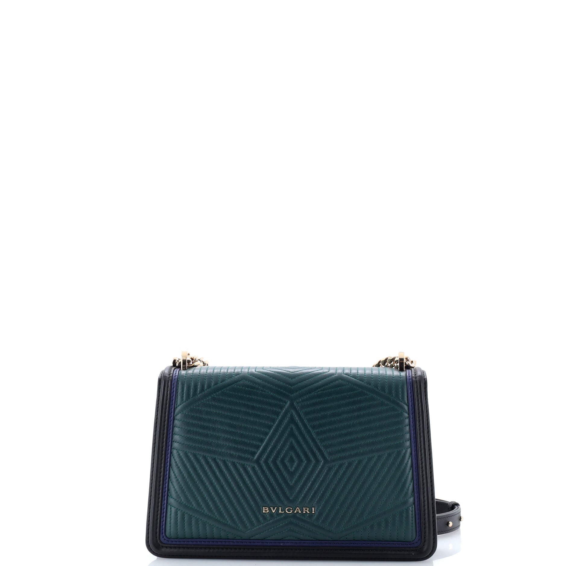Serpenti Forever Shoulder Bag Quilted Leather Small, Alternate, color, Green