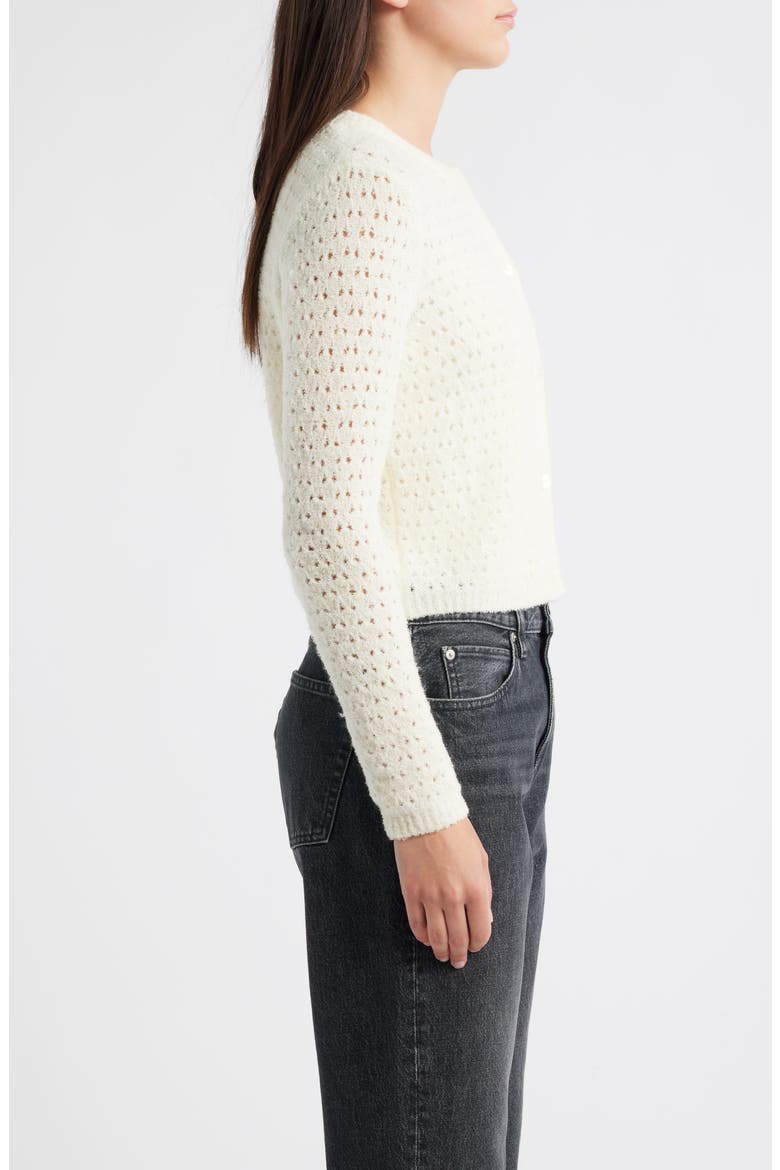The Chenille Open Stitch Cardigan, Alternate, color, CREAM