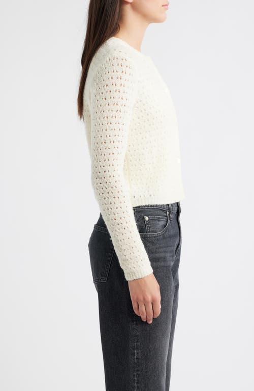 Frame The Chenille Open Stitch Cardigan In White