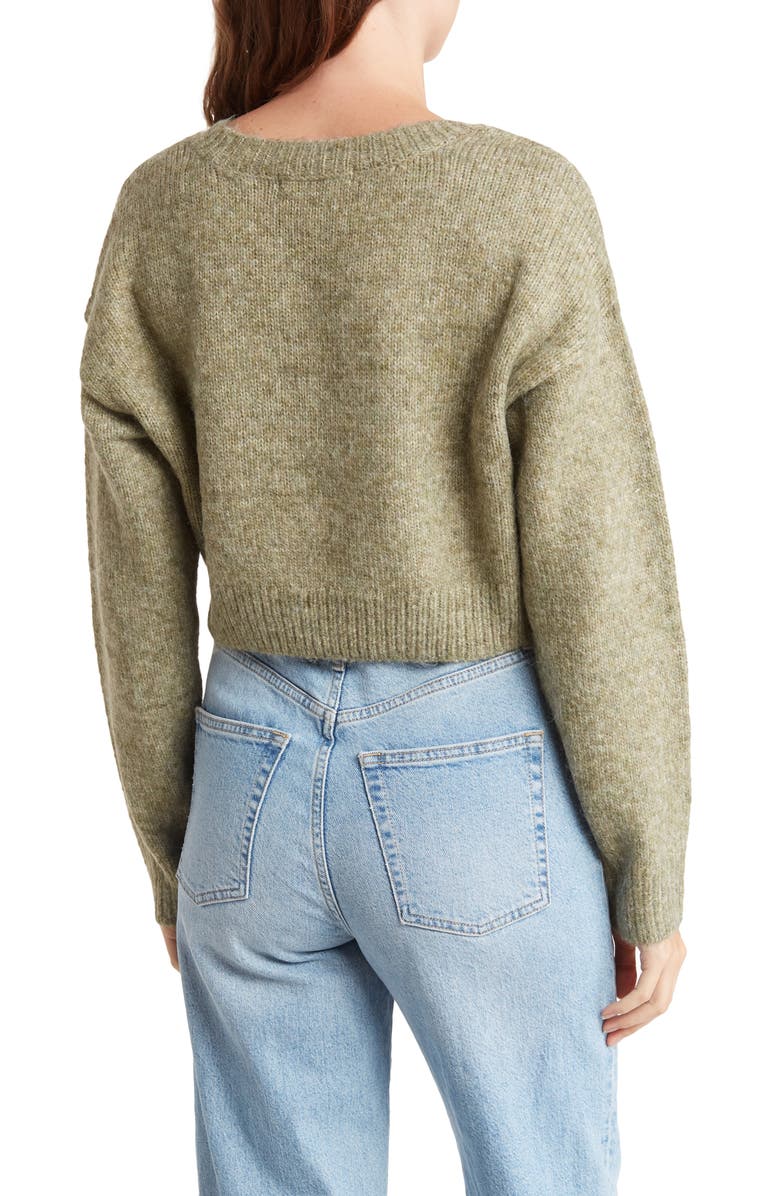 Elodie V-Neck Boxy Cropped Sweater, Alternate, color, 