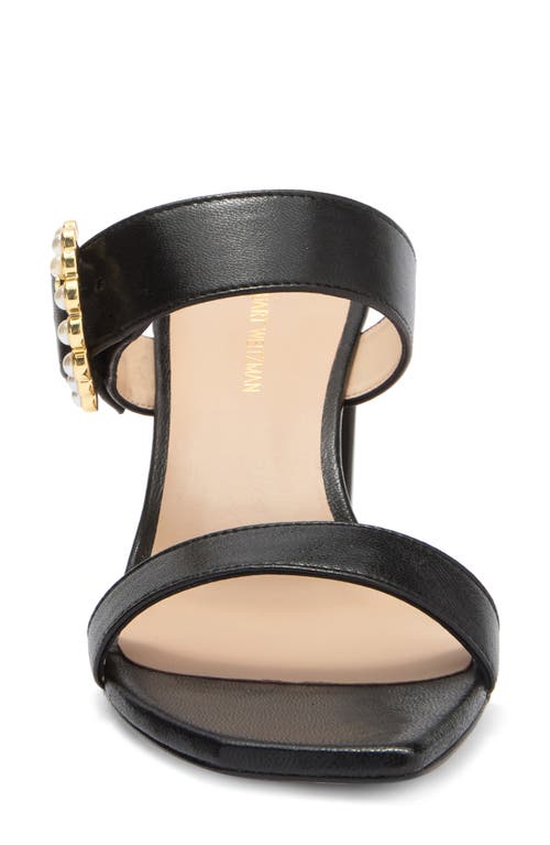 Stuart Weitzman Piper 75 Block Sandal In Black