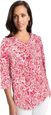 Jessica London Stretch Cotton Henley Top