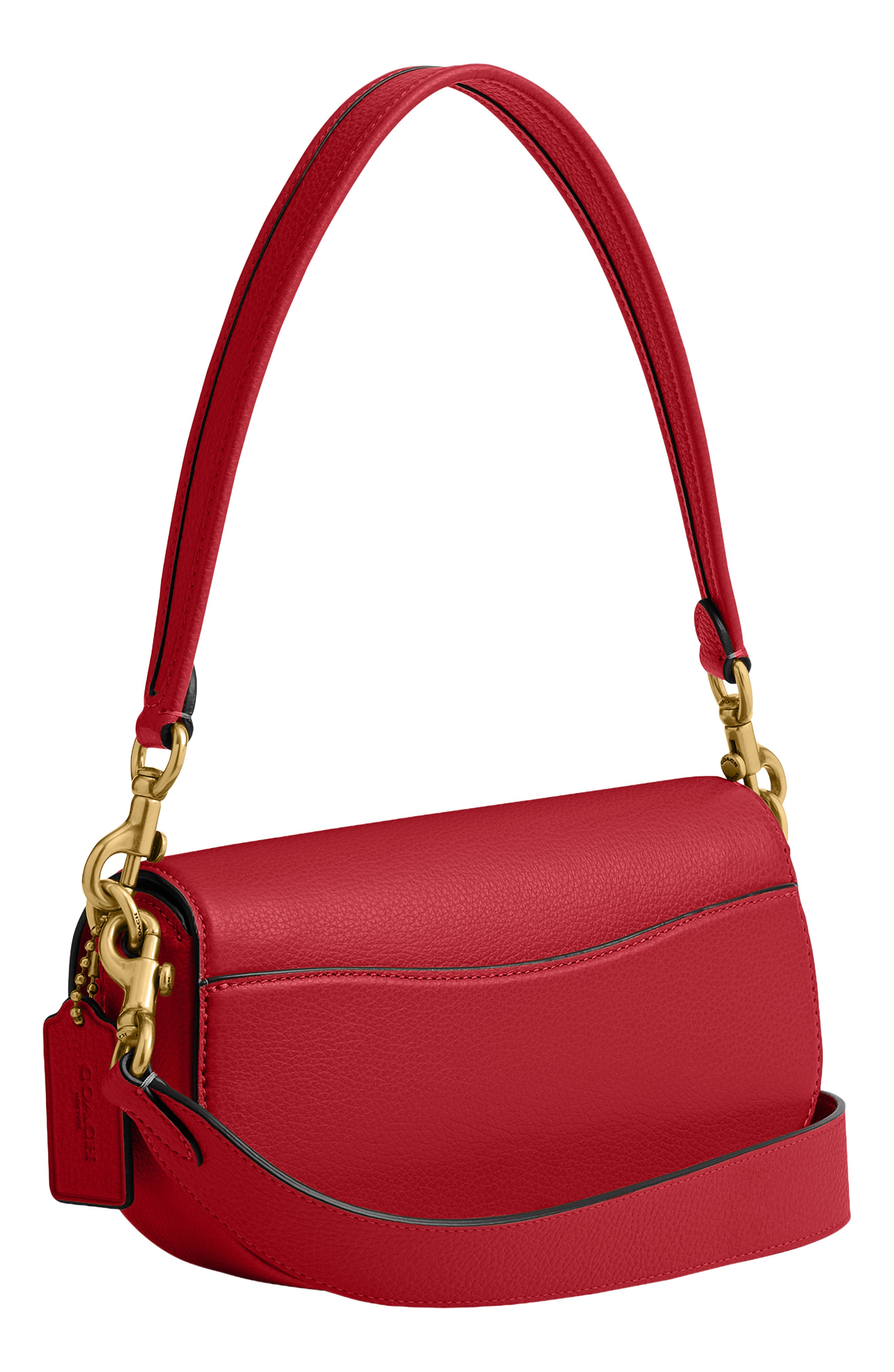 Pebbled Crossbody Bag (Nordstrom Exclusive), Alternate, color, POPPY