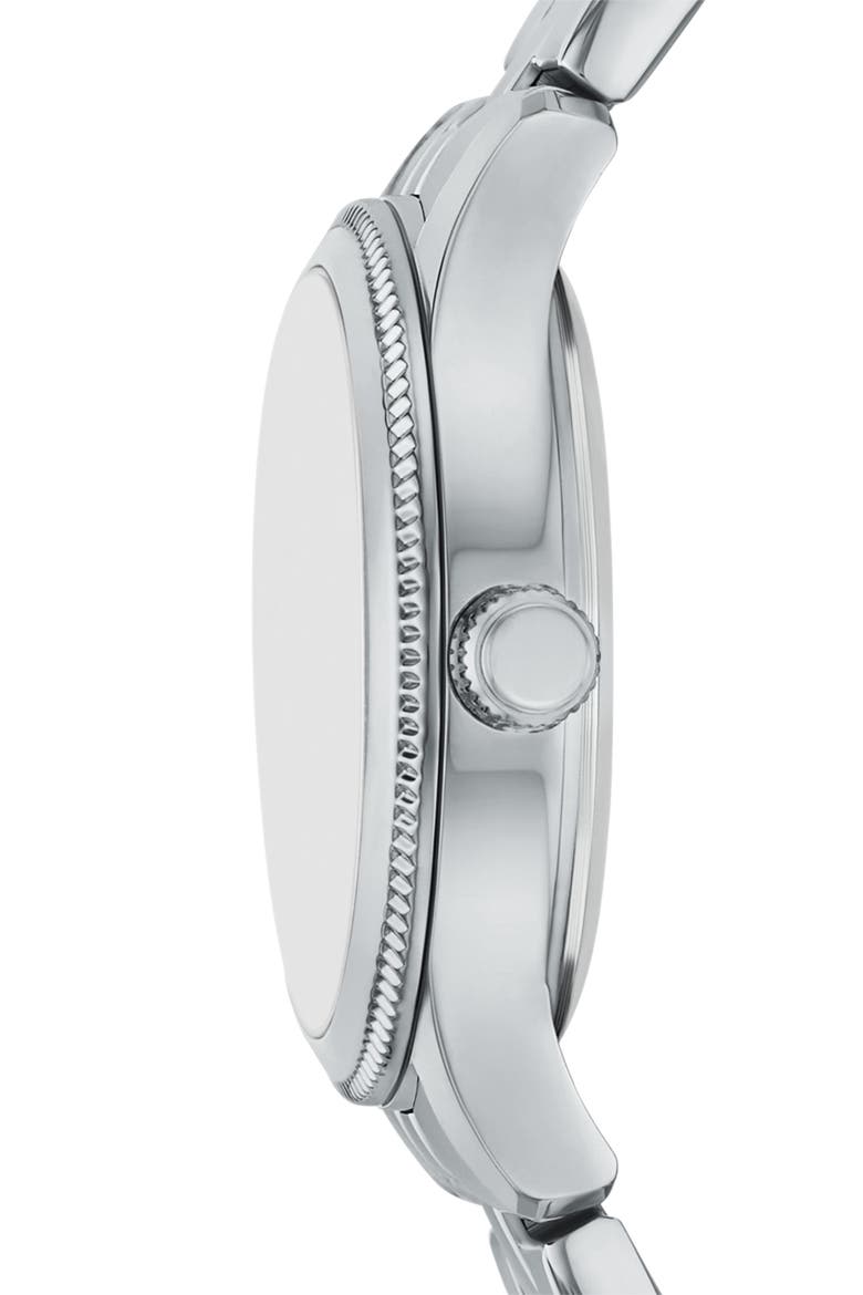 Brynn Three-Hand Stainless Steel Bracelet Watch, 30mm, Alternate, color, SILVER
