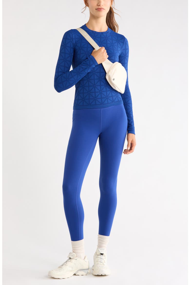 Seamless Diamond Long Sleeve Top, Alternate, color, BLUE SODALITE