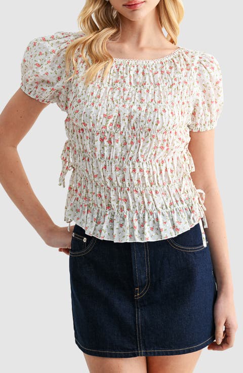 Smocked Puff Sleeve Top