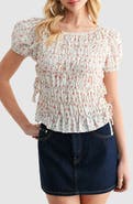 All in Favor Smocked Puff Sleeve Top