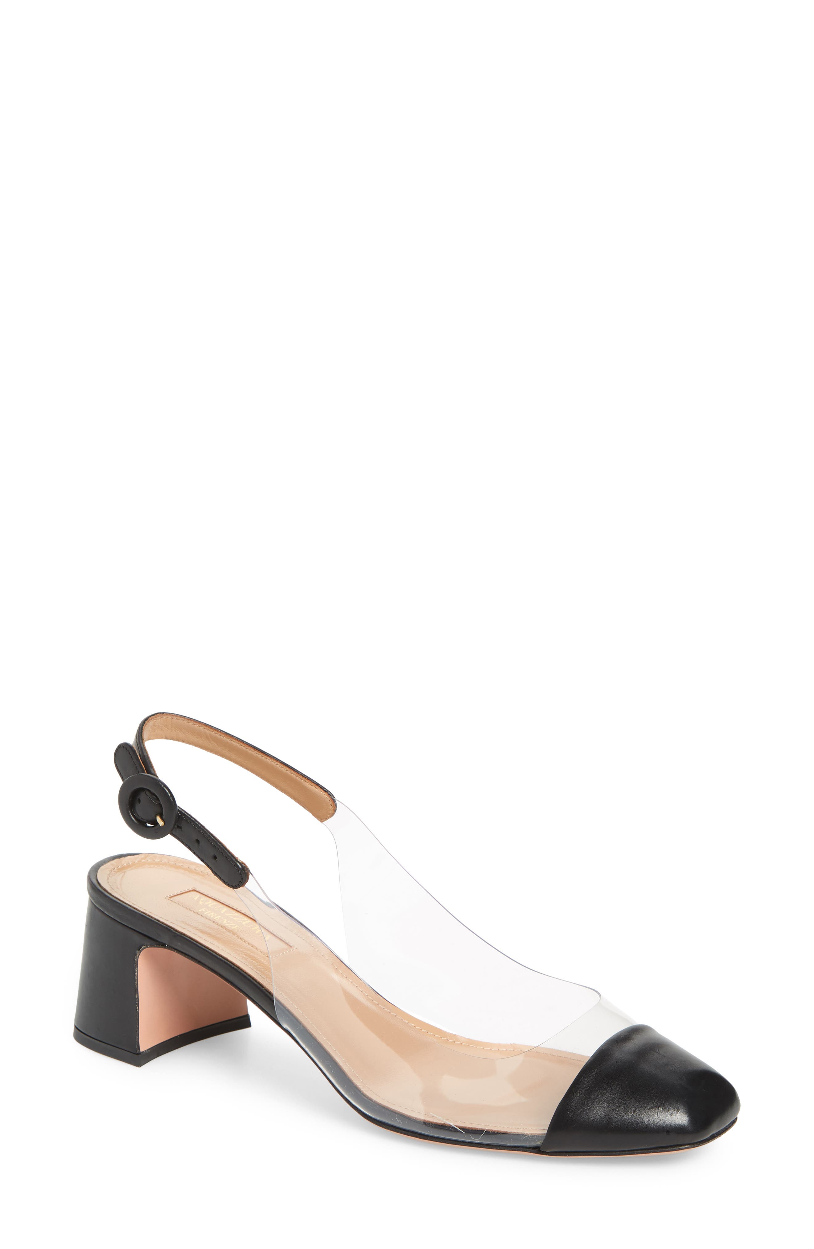 Aquazzura Optic Clear Slingback Pump, Main, color, 
