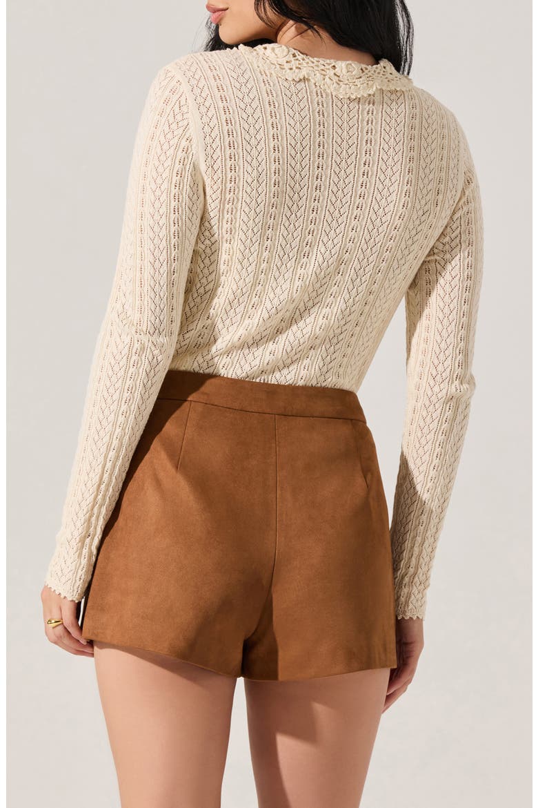 Ottilie Pointelle Stitch Cotton Cardigan, Alternate, color, CREAM