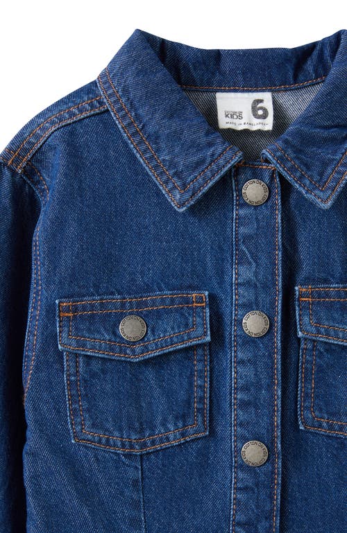 Cotton On Kids Kid's Sasha Long Sleeve Denim Shirt Dress In Blue