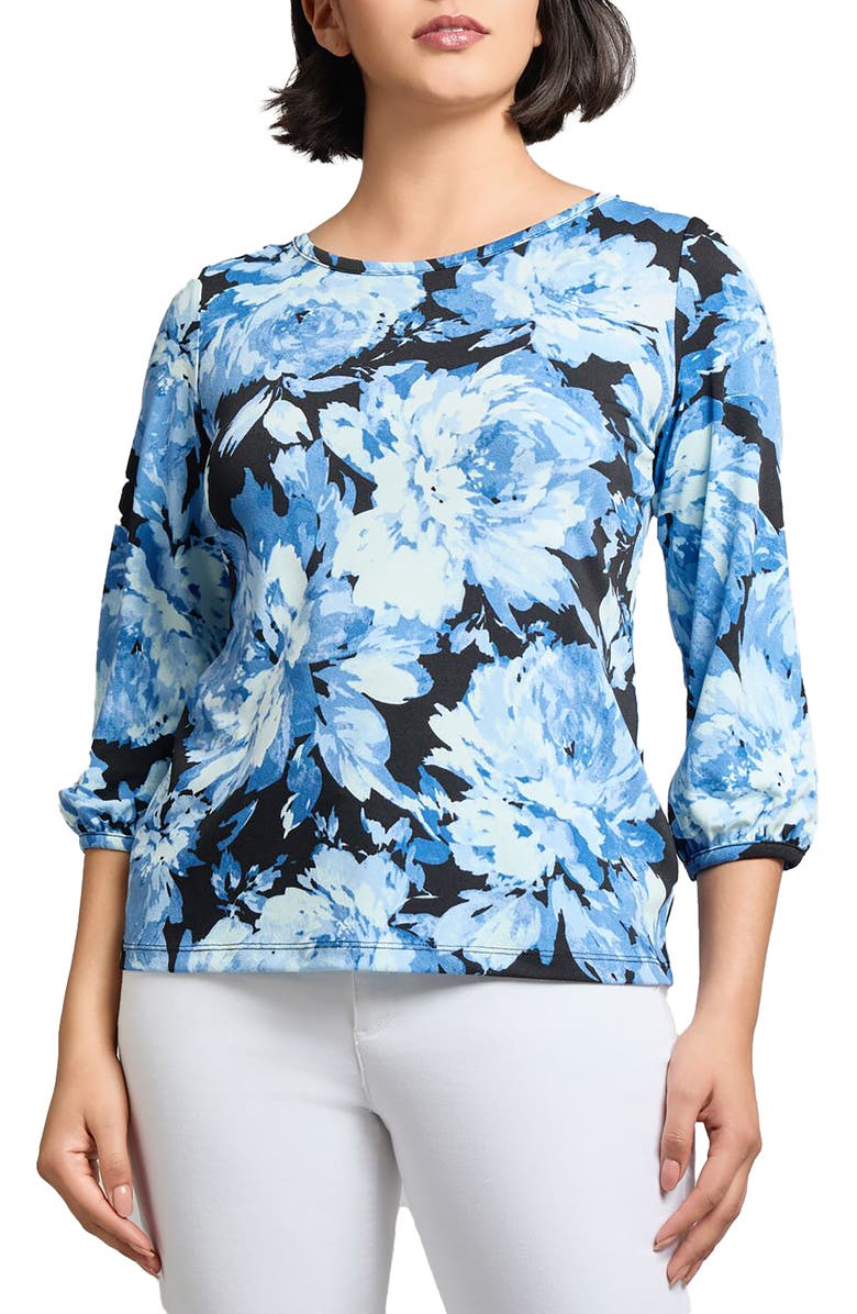 Jones New York Floral Knit Top, Main, color, 